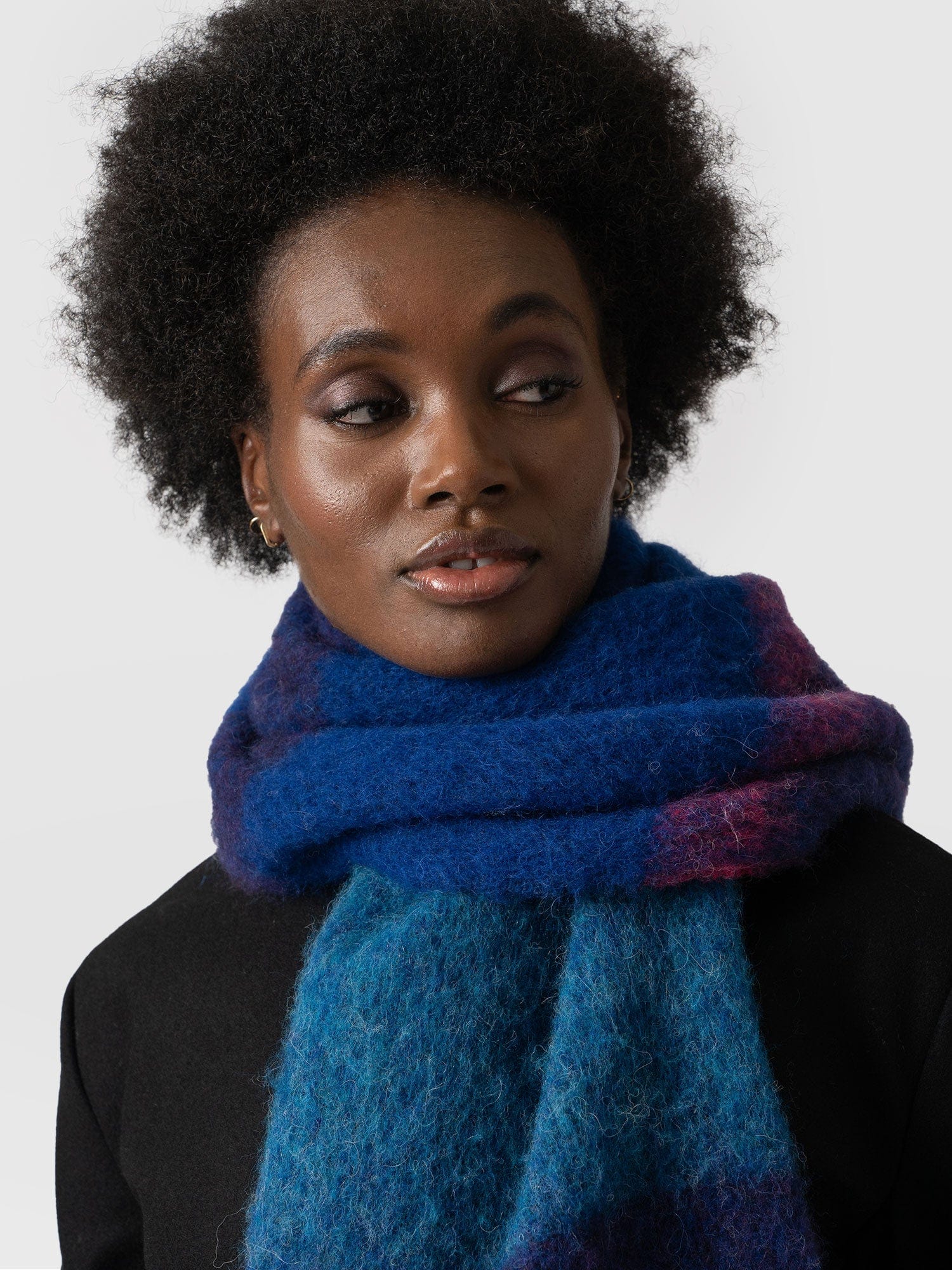 Gwen Stripe Scarf Blue - Women's Scarves | Saint + Sofia® UK